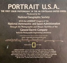 1976 USA Photomosaic Map Vtg Double Sided National Geographic 29 x 42&quot; E89E - $39.99