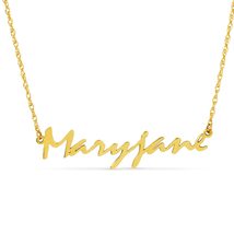 Diary Writing font 14k Solid Gold Custom Name Necklace Personalized Customizable - £216.83 GBP