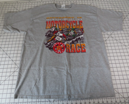 2005 Davenport Iowa Half Mile Flat Track Motorcycle Race Gray T-Shirt Sz XL - £22.00 GBP