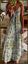 NEW Womens Tie Dye Multi Color Floral  Long Summer Maxi Sundress  S M L XL  2XL - £7.86 GBP