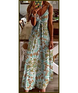 NEW Womens Tie Dye Multi Color Floral  Long Summer Maxi Sundress  S M L ... - $10.00