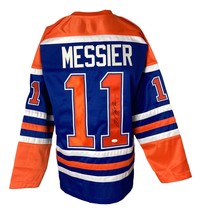Mark Messier Edmonton Signed Blue Hockey Jersey JSA - £175.06 GBP
