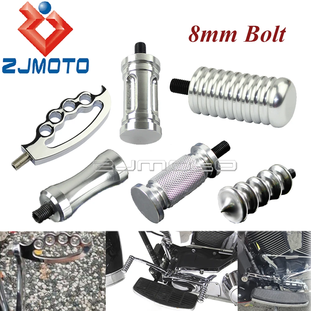 Universal Motorcycle 8mm Bolt Shifter Pegs Pedal Shift Gear Footpeg For ... - $19.21+