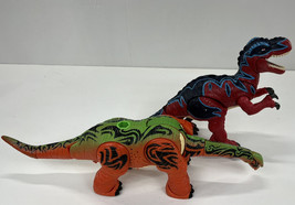 2004 Mattel Imaginext Dinosaurs - T-Rex and Brontosaurus/Apatosaurus - W... - $14.50