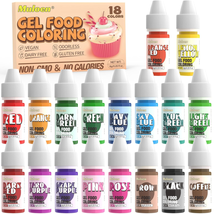 Gel Food Coloring - 18 Color Food Grade Rainbow Fondant Cake Food Colori... - $12.40