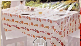 Huntington Vinyl Fall Tablecloth Oblong, Acorns &amp; Autumn Leaves ~ 60&quot; X ... - £9.37 GBP