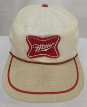 Miller Beer Logo Patch Adjustable Snapback Trucker Cap Baseball Hat 80&#39;s... - £11.86 GBP