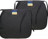 Set of 2 Same Thin Cushion Chair Pads w/black ties, SOLID BLACK COLOR,GR - $13.85