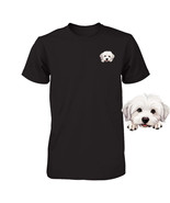 Funny Coton De Tulear Dog Peeking Pocket Tshirt Cute Puppy Dog Lover Tee... - $27.06 CAD+