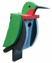 Hummingbird Birdhouse - Solid Wood Ruby Hummers House Amish Handmade In Usa - £63.91 GBP