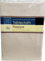 Thin Vinyl Kitchen Tablecloth 52&quot; x 70&quot; Oval (4-6 people) BEIGE COLOR, GR - $8.90