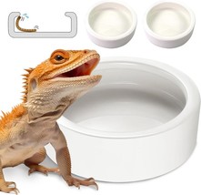 Worm Dish - Large 2 Pcs Reptile Food Water Bowl Lizard Gecko Ceramic Pet... - $23.10