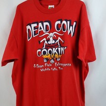 Dead Cow TEE Cookin &amp; Bean Fixin Extravaganza Tshirt TEE XXL Red - £12.55 GBP