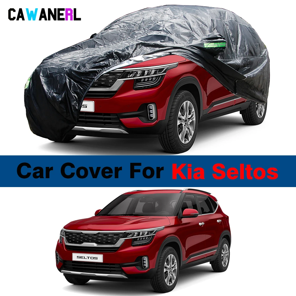 Waterproof Black Car Cover For Kia Seltos 2019-2023 SUV Sun Snow Rain Scratch - £53.49 GBP