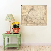 1683 Mortier Map of North America - Art Print - 22&quot; tall x 28&quot; wide - £32.07 GBP