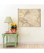 1683 Mortier Map of North America - Art Print - 22&quot; tall x 28&quot; wide - $779.30 MXN