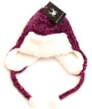 Spyder Marl Pink Poly Sherpa Lined Trapper Hat Women&#39;s One Size NWT - £62.29 GBP