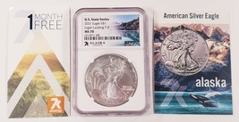 2021 S$1 T2 Silver Eagle Graded by NGC as MS-70 State Series Alaska - £79.12 GBP