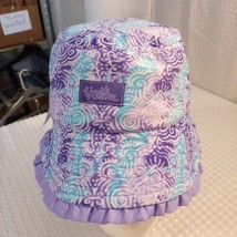 UV Skinz Reversible Purple Abstract Ruffle Beach Bucket Hat Kids Sz 4t UPF 50  - £7.39 GBP