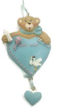 Kurt Adler New Baby Bear with Heart Ornament (Blue) - £12.04 GBP