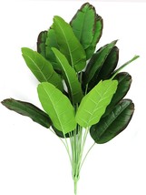 Ollain 32&quot; Artificial Bird Of Paradise Plants 18 Leaves Faux Banana, Dark Green - £25.15 GBP