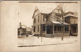 Bucyrus Ohio RPPC Home Winter Snow 1907 to Hetrick in Waukegan Postcard W5 - $19.95