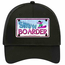 Snow Boarder Girl Novelty Black Mesh License Plate Hat - £22.38 GBP