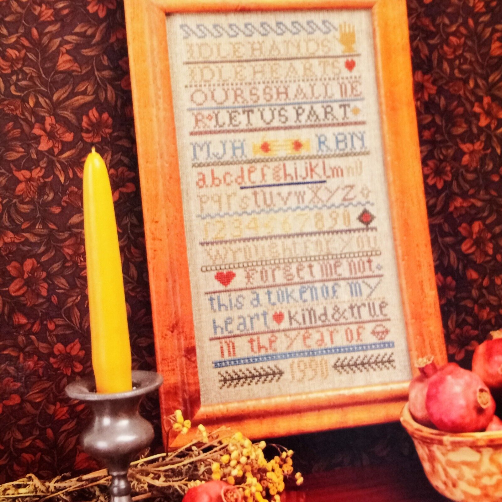 Sampler Pattern Need'l Love Cross Stitch Hearts and Hands Rhonda Manley 1990 - $12.86
