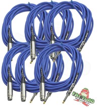 XLR Female to 1/4&quot; Male Jack Microphone Cables (6 Pack) by FAT TOAD- 20ft Profes - £40.71 GBP