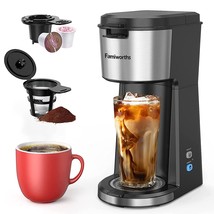Iced Coffee Maker, Hot And Cold Coffee Maker Single Serve For K Cup And Ground,  - £62.47 GBP