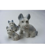 Vintage Blue Spotted Scottie Dog Figurine and 2 Puppies Japan - €21,10 EUR