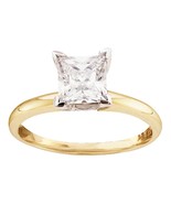 0.25cttw Princess Diamond Solitaire Bridal Wedding Engagement Ring 10k Gold - $559.35