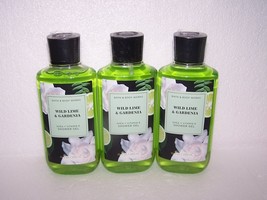 Bath &amp; Body Works Wild Lime &amp; Gardenia Shea &amp; Vitamin E Shower Gel Lot of 3 New - £22.58 GBP