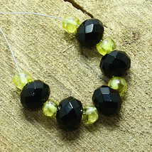 Black Onyx Faceted Rondelle Zircon Beads Natural Loose Gemstone Making Jewelry - £5.10 GBP