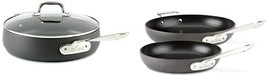 All-Clad HA Hard Anodized Nonstick PFOA Free 4-qt Saute Pan 10 &amp; 12 Inch Fry - £102.50 GBP