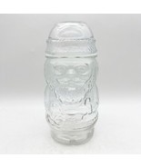 Vintage Libbey Christmas Clear Glass Santa Claus Candy Jar &amp; Lid Made in... - £7.86 GBP