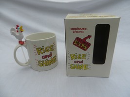 Vintage 1980s Applause Rise And Shine Coffee Mug Stir Stix Nos - $18.46