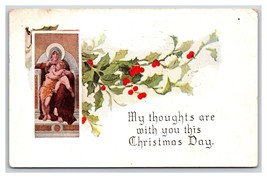 Madonna And Child Holly Christmas Day Pink of Perfection DB Postcard U11 - £2.76 GBP