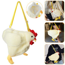 Women Faux Fur Tote Shoulder Bag Cartoon Chicken Plush Handbag Crossbody Pack US - £19.11 GBP