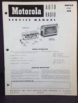 Motorola 1953 Plymouth P24 Auto Radio Service Manual Model Mopar 608 - £5.36 GBP