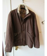 Vintage Men&#39;s Woolrich Wool Jacket Coat L Bark Brown Red Stripe - $566.32 MXN