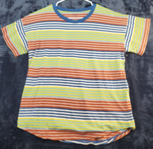 Madewell T Shirt Top Womens Large Multi Striped Cotton Short Sleeve Crew Neck - £13.98 GBP