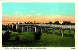 Bridge Over Ouachita River Highway 80 Monroe Louisiana LA UNP WB Postcard E11 - £11.83 GBP