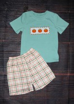 NEW Boutique Pumpkin Boys Plaid Shorts Outfit Set - $16.99