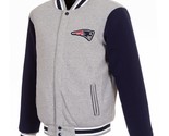 NFL New England Patriots Reversible Full Snap Fleece Jacket JHD 2 Front ... - £96.38 GBP