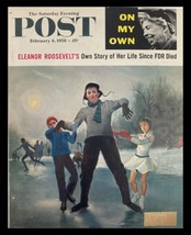 COVER ONLY The Saturday Evening Post February 8 1958 Eleanor Roosevelt&#39;s Story - £7.55 GBP