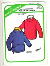 Green Pepper Child&#39;s Mock Turtle Polar Sweater Unisex Uncut Sewing Pattern - £6.67 GBP