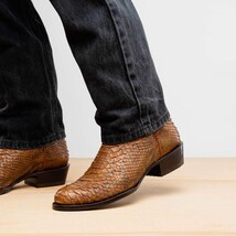 KANSAS Genuine Snake Skin Cowboy Boot from the Western Collection Cognac image 7