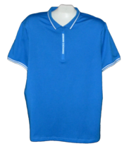 Armani Exchange Blue White Stripes Trim Logo Cotton Men&#39;s Polo Shirt Size 2XL - £51.27 GBP