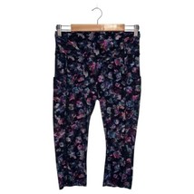 Lululemon Leggings Womens 8 Fast Free II Floral High Rise Pants Black W6... - $29.69